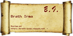Brath Irma névjegykártya
